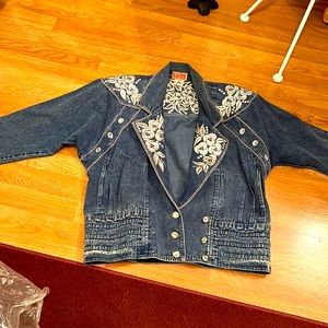 Blue denim bling jacket and skirt country western